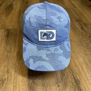 Imperial Blue Camo Snapback Hat Mustang Dark Horse Textured Performance Golf Cap